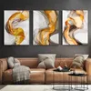 Wall Canvas Painting Abstract Yellow and Grey Gauzy Silks Poster and Print Modern Art Picture for Living Room Bedroom Home Decor