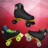 Inline rullskridskor högkvalitativa kohude läder rullskridskor skor patines glidande inline quad sneakers tränar 2 rad dubbel linje 4 hjul y240410