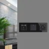 COSWALL C1 E20 X2 L1 S08 Schwarz EU US UNIVERSAL UK Italienisch Chile Socket Typ-C USB Ladegerät wasserdichte Deckel Audio-Outlet-Modul DIY