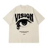 Mens T-shirt överdimensionerade 100% Cotton Eye Graphic Korean Summer Y2K Tops Tees Streetwear Harajuku kortärmad estetikkläder 240410