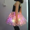 Flicka barn lyser upp tutu polka prickar kjol fairy glöd parti lysande kostym scen led ballet dans kostym födelsedag bröllop
