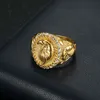 Mens Hip Hop Stainless Steel Animal Casting Ring 18k Real Gold Plated Jewelry