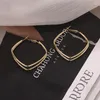 Orecchini a cerchio Trendy Geometric Gold Color for Women Classic Simple Square a doppio strato Gift di gioielli femminili