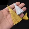 5st Gold Silk Silver Silk Tassels hängsmycken Gardinplagg Dekorativa tillbehör Nyckelväska Pendant Craft Tassels DIY