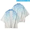 Gradient Water Drop imprimé kimono plage short femme hommes japonais haori de street-street asiatique cardigan yukata cosplay