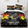 Game King Queen Duvet Cover Cover 3D Black Game Hands Set da letto per bambini Teens Man Gamer Camera da letto Copritura Copertina Copertina