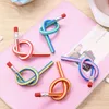 5pc colorido flexível lápis macio flexível com a borracha Lápis Estudante estudante Kawaii Christmas Stationery Writing Supplies