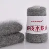 100+40G Långt plysch mink kashmir handstickande garn fast färg fuktbsorbent virkning garn för stickning halsduk tröja