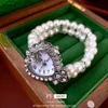 Tempérament Diamond Love Pearl Regarder une mode personnalisée NOUVEAU STYLE Bracelet French Frendy Artisanat