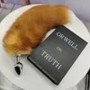 40cm/16" Real Genuine Crystal Fox Fur Tail Plug Anal Plug Cosplay Toy Love Sweety Toy Accessories Tassels