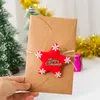 Kraft Paper wenskaart met pluche haarspeld kerstkaart creatief zegen cadeaubon 3D retro berichtenkaart met envelop hennep