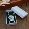 50pcs gravado Wedding Wedding Favor de Keyring abridor de garrafas amor