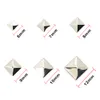 100pcs Square rebites Studs pretos pirâmides pirâmides rebite punk rock punk stud sloth cutrines artesanato de garra metal pregos para couro