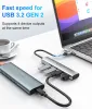 HUBS RSHTECH 10GBPS USB C HUB 4 PORTS USB C TOT USB 3.2 Gen 2 Splitter Portable Multiport Expander voor Laptop MacBook Chromebook