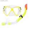 Masques de plongée 2024 Nouveau masque de visage de plongée Lunets Swimming Swimming Semi Dry Tube Poupable Masque Adult Anti Fog Swimming Goggles Y240410