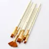 10Pcs Paint Brushes Durable Anti-deform Wooden Handle for Children Oil Paintbrushes Painting Brushes