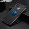 Keysion Shockproof Phone Case for Realme C21Y C25Y C25S C20A SILICON SILICONE RING RING STAND PHONE COVER