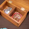 Hooks Teak Desktop Dressing Table Jewelry Box Wooden Solid Wood Key Storage