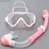 Tauchmasken Kindertauchmaske aufblasbares Set Schwimmbrillen getemperter Glas Panorama View Anti Nebel Training Trockener Top Teenag Y240419 TC2M