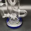 10 Inch Blue Fab Egg Glass Bong Water Pipe Hookah Recycler 14MM