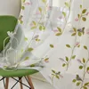 Simple White Semi Blackout Curtains For Living Room Bedroom Home Decor Print Floral Curtain Tulle Kitchen Windows Drapes Custom