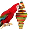 Jouets d'oiseau en bois jouet d'oiseau coloré pour les petits et moyens perroquets et les gros oiseaux mâcher et swing 012