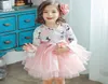 Retail Spring Autumn Girl Fluffy Dress Floral Tiered Gauze Long Sleeve Princess Dress Children Clothing 26 Years E883464061402