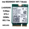 Kartlar Yeni Wifi 7 Intel BE200 BT5.4 WiFi Kart Be200NGW 2.4/ 5/6 GHz 5.8 Gbps Windows 11 PC Dizüstü Bilgisayar