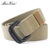 Belts Maikun bimetallic buckle elastic nylon elastic mens fashion casual belt canvas woven beltC240410