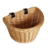 Bicycle Basket bike Wicker Front Handlebar Basket Cycling Handwoven Willow Semicircle Cargo Bag Storage Case For Bike Accessory