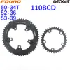 Fovno Double Chainring 110bcd Road Bike Round 2x Chainring 50t 35t 34t 52t 36t 53t 39t for Sram Red Rival S350 S900 Deckas