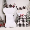 Husdjur hund julstrumpor julgran hängande dekorationer stora benform husdjur strumpor för hundar presentpåse semesterdekor