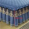 Luxury Quilted Padding Bed Skirt Sanding Soft Thicken Bedspread 1pc Lace Edge Bedspread Not Including Pillowcase