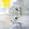 Band Rings OEVAS 100% 925 Sterling Silver Oval High Carbon Gemstone Engagement Ring Party Ring Wedding Ring Exquisite Jewelry Wholesale J240410