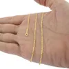 14k gult guld solid 2mm tunt kvinnor figaro kedja länk halsband 18 257c