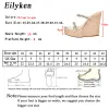 Eilyken 2024 Neue Kristallplattform Keile Pantoffeln Sommer Peep Zehenschuhe Frau Sexy Super High Mules Weibliche Sandalen