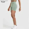 Yoga kläder enkelt sömlösa shorts kvinnor hög midja träning gym shorts scrunch rumpa yoga shorts atletisk snäv löpande byte cyklist kort y240410