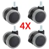 4 Pieces Universal Furniture Wheel 50mm Caster 2" Heavy Duty 360 Rotatable Mute Swivel Castor Wheels Roller Rubber Protective