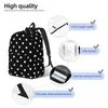 Aufbewahrungstaschen süße Polka Teens School Bookbag Canvas Daypack Grundschule High College Leichter Rucksack für Reisewanderung