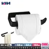 Modern Simple Black Toilet Roll Paper Holder Towel Bar Tissue Rack Wall Mounted Bathroom Kitchen Hook Modern Black Hanger