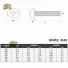 5-50pcs M2 M2,5 M3 M3,5 M4 M5 M6 M8 TM Schwarzes Kreuzverzerrung Phillips Facherkopf Große flache runde Kopfschraube Schraube