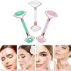 Rolo de massagem facial rosa natural quartzo jade roller cenas de face slimming lifting massager jade sloth ckne cuidar beleza ferramenta de beleza