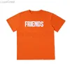 Mens T-shirts Fashion Friends T Shirt Män kvinnor Hip Hop Orange Kort ärm Designer Tees Size S-XL