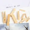 30/50 stcs 25 mm/30 mm/35 mm natuurlijke houten kleur houten kleding foto papier waskledingkleding Craft Clips draagbare houten klem WD0092