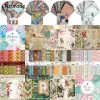 Chzimade 12sheets Vintage Flower Scrapbooking Material Paper Pass