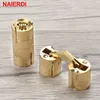 2pcs naierdi 8-14mm隠されたキャビネット銅のヒンジ目に見えないドアブラスは、ギフトボックス家具ハードウェア用のバレルヒンジを隠したバレルヒンジ