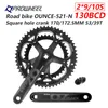PROWHEEL OUNCE-521-N Road Bike Square Hole Crankset 170mm 130BCD 53/39T Double Chainrings Sprockets Road Bicycle Crank Set