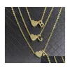 Colliers pendants 26 Collier de coeur alphabet de lettre Intial pour femmes Gold Sier Couleur A-Z