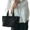 Personlighet stor kapacitet handväska stilig glittrande glitter paljetter tygväska handväska för kvinnor perfekt alla tillfällen 240410