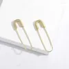 Bolzenohrringe 1-4pcs Einfache Design Punk Hip Hop Safety Pin Weiß/Schwarzer Ohrring für Frauen und Männer Party Schmuckgeschenk